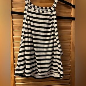 Zara Black and White Striped Crop Top